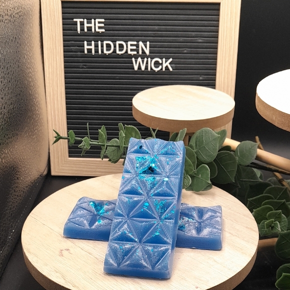 Ocean Handmade Blue Wax Melt Bars With Glitter, Pack Of 2 - Picture 1 of 4